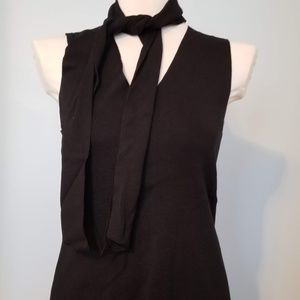 Ann Taylor silk sleeveless blouse with tie, medium